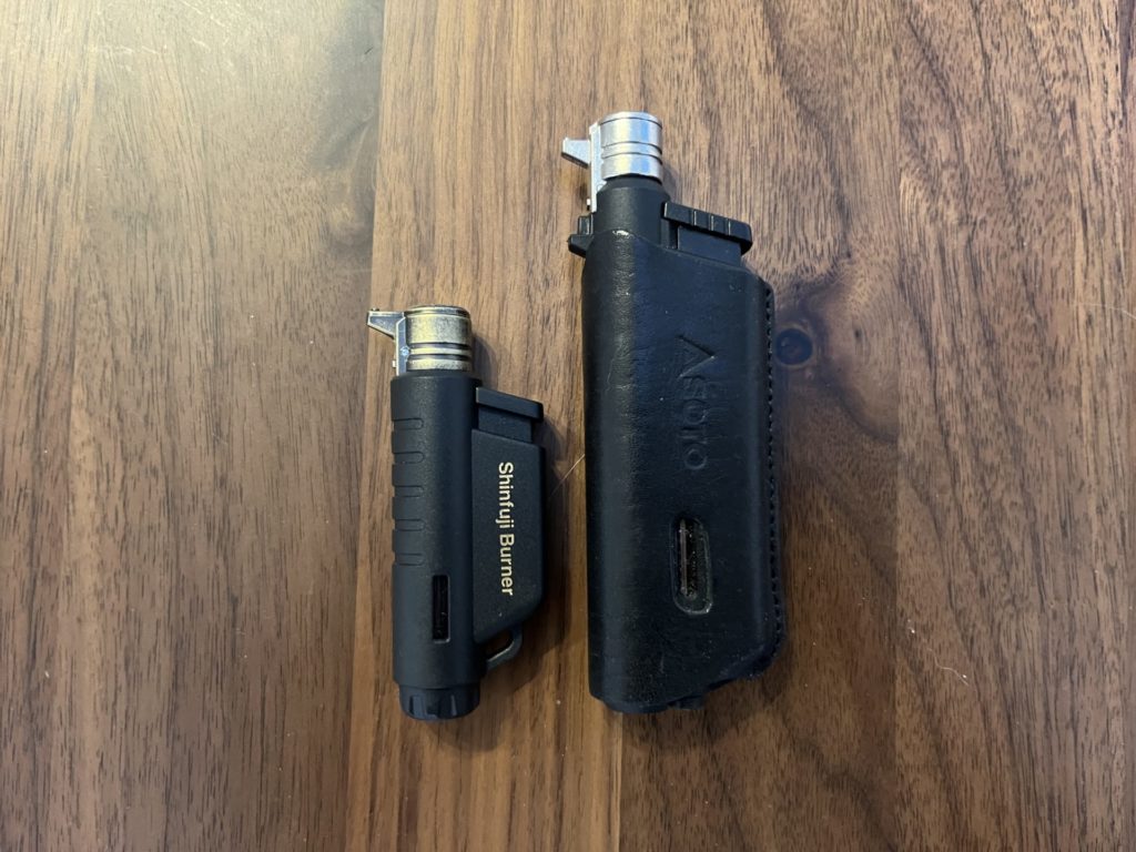 マイクロトーチコンパクトとスライドトーチのサイズ比較